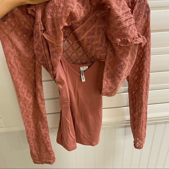 EverNew coquette Pink Lace Long Sleeve with Tank Top. Melbourne - Picture 8 of 16